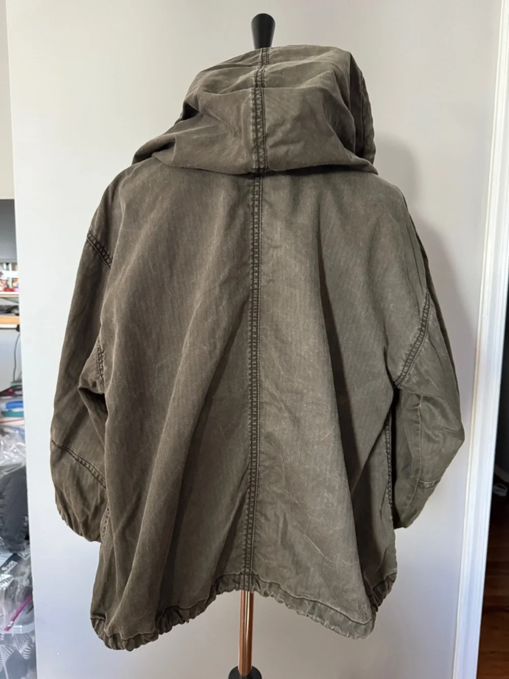 Free People Women’s Olive Hooded Utility Jacket - Picture 8 of 9